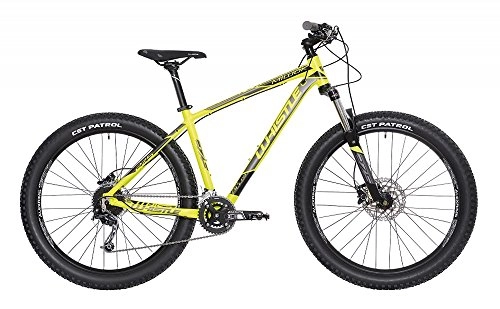 Fat Tyre Mountain Bike : WHISTLE Mountain Bike 27, 5" Miwok 1721 Plus Giallo Neon - Antracite 18V Misura L 20" (180cm - 190cm)