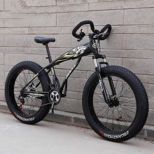 Fat Tyre Mountain Bike : WJH Mountain Bike da adulto, telaio Fat Tire a doppia sospensione, telaio in acciaio ad alto tenore di carbonio, Mountain Bike, 26" rosso, 27 velocità, Nero , 27speed 26 inches
