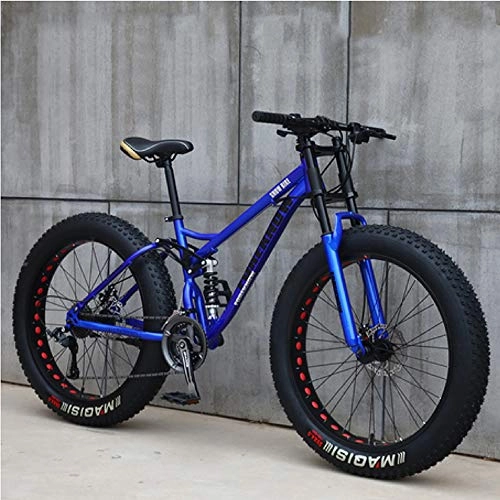 Fat Tyre Mountain Bike : WYX 7 / 21 / 24 / 27 velocità Neve Bike 24 / 26-Inch velocità del Disco Meccanico Fat Bicicletta Freni della Bicicletta off Road Beach Mountain Bike, f, 24"× 21speed