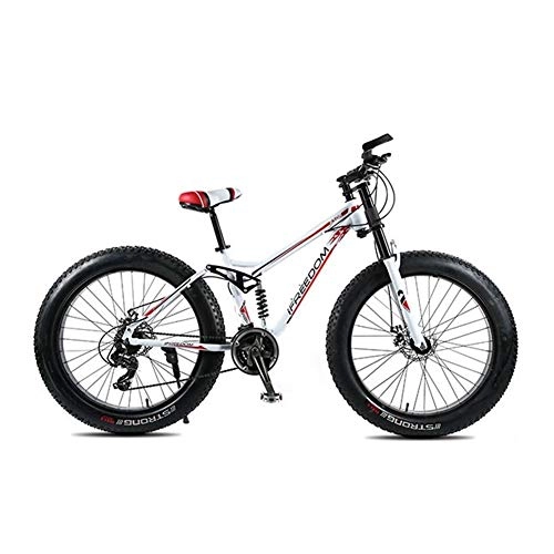 Fat Tyre Mountain Bike : XDYBH 21 24 velocit Mountain Bike 26 Pollici 4.0 Fat Tire Bike Neve Double Disc Ammortizzatore Bike Facile da Guidare (Color : Red, Size : 21 Speed)