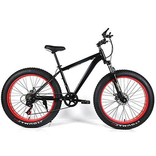 Fat Tyre Mountain Bike : YOUSR Mountain Bike Assorbimento degli Urti Bicicletta da Uomo Telaio in Lega di Alluminio Unisex Black 26 inch 27 Speed