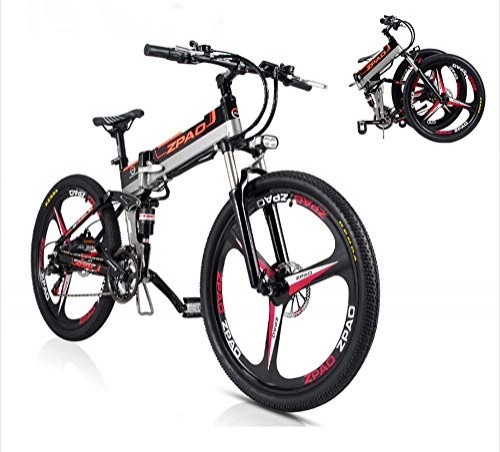 Mountain bike elettrica pieghevoles : 26 pollici Mountain E-Bike Bicicletta elettrica Pieghevole Pneumatico per bici da strada Batteria ad alta capacità Batteria agli ioni di litio Bicicletta Sospensione（48 V / 21 Velocità / 13 Ah), Rojo