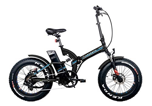 Mountain bike elettrica pieghevoles : Argento Bike-Bimax Blu, e-bike pieghevole fat, Nero, ruote 20''