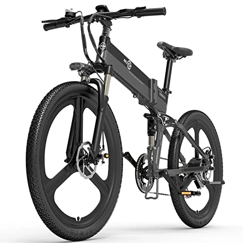 Mountain bike elettrica pieghevoles : Bezior Bici Elettrica X500 YTL da 26 Pollici Mountain Bike Elettrica per Adulti 48 V, Bicicletta Uomo Shimano 7 Velocità, Grigio