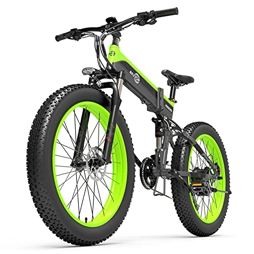 Mountain bike elettrica pieghevoles : Bezior X1000 1000 W 26 pollici pieghevole servoassistito bicicletta elettrica ciclomotore E-Bike 12, 8 Ah batteria 100 km gamma