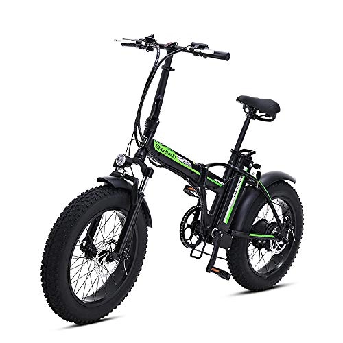 Mountain bike elettrica pieghevoles : Bici elettrica 500W 4 0 Fat Bike Bici elettrica Beach Cruiser Bici Booster Bicicletta Pieghevole Batteria al Litio 48v 15AH
