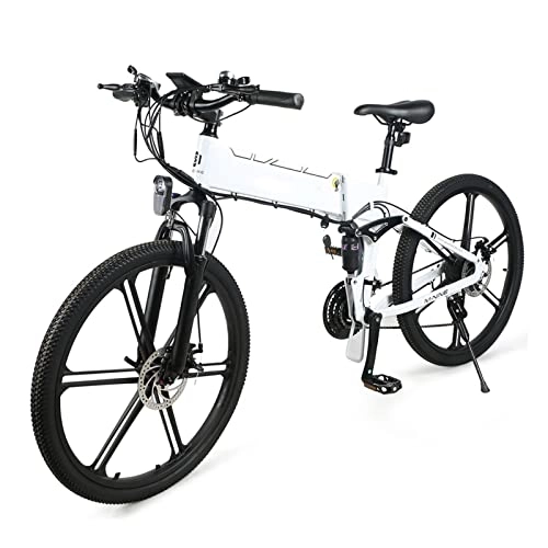 Mountain bike elettrica pieghevoles : Bici elettrica da 500W per Adulti Pieghevole Bicicletta elettrica da Montagna 20 mph 21 velocità 48V 10.4Ah Bicicletta elettrica Pieghevole (Colore : D)