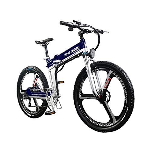 Mountain bike elettrica pieghevoles : Bici elettrica Mountain Bike in Carbonio e-Bike Bici a pedalata assistita E-MTB pedelec con Shimano 7 Marce e Rimovibile Batteria Li-Ion 48V 10Ah Hydraulic Disc Brake System, Blu