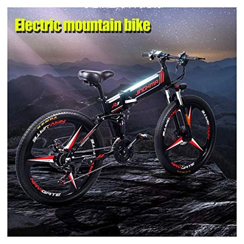 Mountain bike elettrica pieghevoles : Bicicletta elettrica, 350W adulti Folden bici elettrica 48V 10.4Ah batteria con batteria al litio rimovibile elettrico Beach biciclette Neve Ebike elettrico bicicletta della montagna ( Color : Black )