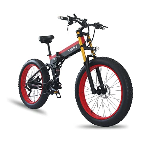 Mountain bike elettrica pieghevoles : Biciclette elettriche pieghevoli, 26" E-Bike 7 marce cambio batteria rimovibile agli ioni di litio 48V 10, 4 mAh, capacità di carico 150 kg Mountain Bike