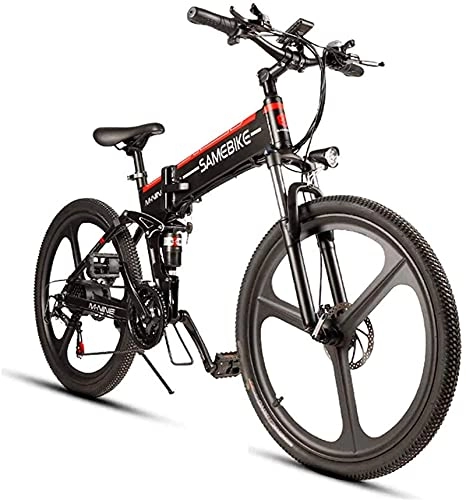 Mountain bike elettrica pieghevoles : CCLLA Mountain Bike elettrica Pieghevole da 26 `` con Motore da 350 W Batteria agli ioni di Litio da 48 V 10, 4 Ah - E-Bike con Cambio di velocità a 21 velocità per Adulti Uomo Donna
