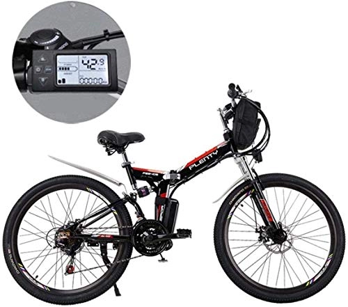 Mountain bike elettrica pieghevoles : CSS Mountain bike elettriche, batteria al litio rimovibile da 24 pollici Bicicletta pieghevole elettrica da montagna con borsa appesa Tre modalità di guida adatte 6-20, 15Ah / 720Wh