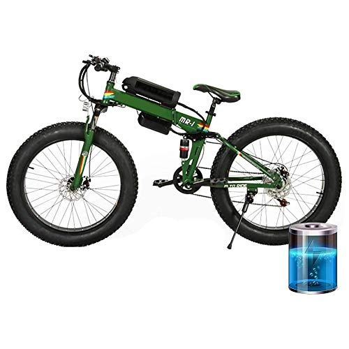 Mountain bike elettrica pieghevoles : D&XQX 36V 250W Elettrico Mountain Bike, 26inch Fat Tire E-Bike 7 velocità Sospensione Beach Cruiser Mountain Bike Completa Freni a Disco Idraulici Batteria al Litio