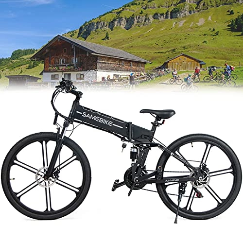 Mountain bike elettrica pieghevoles : DDCHH Mountain Bike Elettrica Pieghevole da 26 Pollici, Veicolo E-Bike per Esterni, Batteria 48V 10Ah, 500W Motore, Autonomia Fino a 60Km, Funziona con Il Modello 3, Black