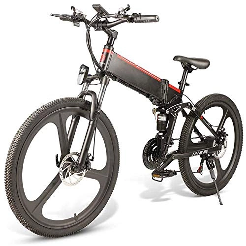 Mountain bike elettrica pieghevoles : E-Mountain Bike 48V 10.4 Ah 350 W - Mountain Bike elettrica Pieghevole da 26 Pollici Cambio a 21 Livelli assistito, Cambio di velocità per pendolari Viaggi su Strada all'aperto