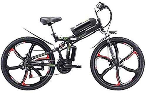 Mountain bike elettrica pieghevoles : Ebikes, 26 '' Pieghevole mountain bike elettrica, bicicletta elettrica con batteria agli ioni di litio da 48V 8AH / 13AH / 20Ah, sospensione completa premium e ingranaggi a 21 velocità, motore 350W ZD