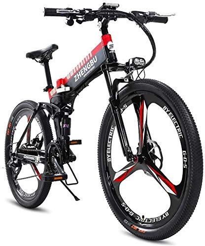Mountain bike elettrica pieghevoles : Elettrico Mountain Bike, 240W 26 '' Pieghevole Professionale Bici elettrica, con Rimovibile 48V 10Ah agli ioni di Litio, 30 velocità di Trasmissione, Adatto for Gli Adulti (Color : Red)