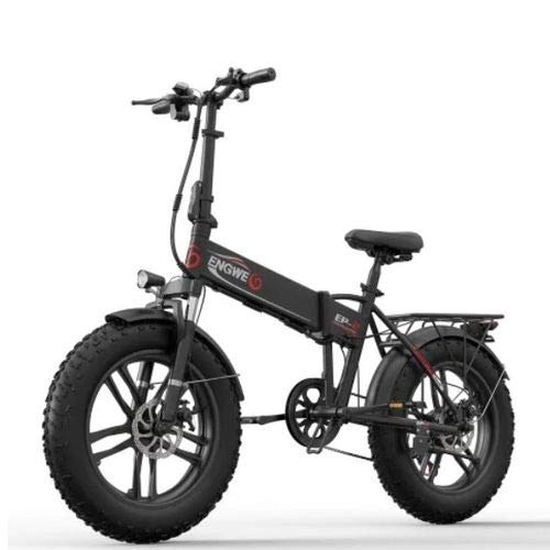 Mountain bike elettrica pieghevoles : Engwe EP-2, Beach Fat Tire, bicicletta elettrica pieghevole, ruote da 20 pollici con supporto sterzo, motore 48 V 500 W e cambio a 7 marce