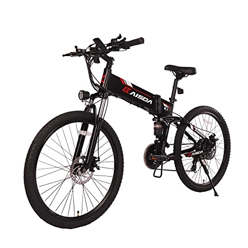 Mountain bike elettrica pieghevoles : Fafrees Mountain Bike per Adulti da 26 Pollici 48V 500W, Massima Velocità 40km / h, Bicicletta Elettrica Pieghevole con Strumento LCD + Supporto Telefono Bicicletta