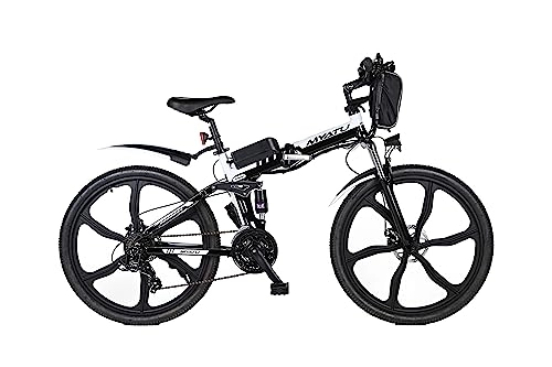 Mountain bike elettrica pieghevoles : Fine Life Pro Bicicletta elettrica da 26", Fat Tire, 250 W / 36 V, batteria 12, 5 Ah, portata massima fino a 40 km, mountain bike con Shimano a 6 marce, City E-Bike da donna