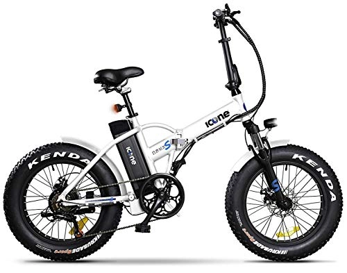 Mountain bike elettrica pieghevoles : giordanoshop Fat-Bike Bicicletta Elettrica Pieghevole a Pedalata Assistita 20" 250W Icon.E White Navy S Bianca