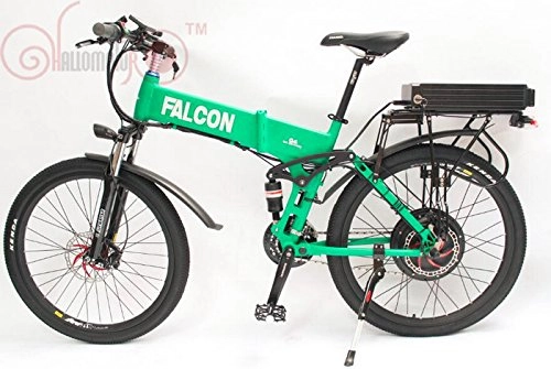 Mountain bike elettrica pieghevoles : HalloMotor 48V 750W Folding Electric Bicycle Foldable + Ebike 48V 13.2Ah Li-Ion Battery with 2A Charger