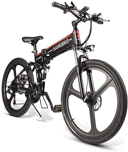 Mountain bike elettrica pieghevoles : HOME-MJJ 350W 26 '' Electric con La Bicicletta Rimovibile 48V 10AH agli ioni di Litio for Gli Adulti, 21 velocità Shifter