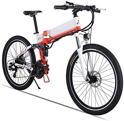 Mountain bike elettrica pieghevoles : HSART 26" Bicicletta Elettrica per Adulti, Mountain Ebike da 500W con Freno ad Olio XOD Batteria Litio Rimovibile 48V 12.8AH 21 velocità