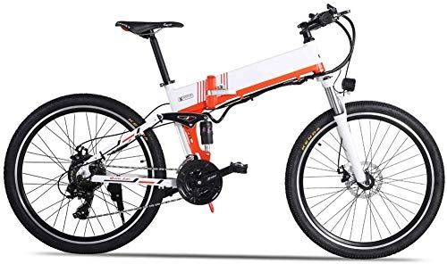 Mountain bike elettrica pieghevoles : HSART 26" Mountain Bike Elettrica Lega di Alluminio Batteria Litio 48V 12, 8 Ah Mountain Bike da 500W, 21 velocità, Freno Dell'olio XOD