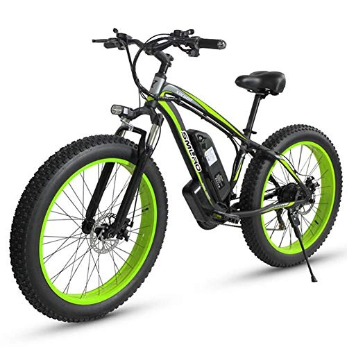 Mountain bike elettrica pieghevoles : HSART Biciclette Elettriche per Adulti, Mountainbike Fuoristrada Lega Alluminio 500W IP54 Impermeabile Batteria Rimovibile agli Ioni Litio da 48V / 15Ah per All'aperto Commutare, Verde