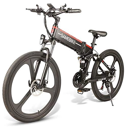 Mountain bike elettrica pieghevoles : HSART SAMEBIKE Bicicletta de Elettrica per Adulti E-Bike Pieghevole da 26", E-MTB, 48V 10.4Ah 350W Mountain Bike - 21 velocit, 48v / 10.4ah / Black