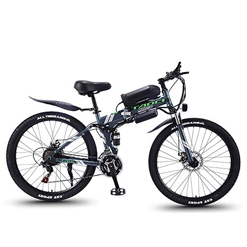 Mountain bike elettrica pieghevoles : HXwsa 26 '' Electric Mountain Bike, Bicicletta elettrica all Terrain con Rimovibile Grande capacità agli ioni di Litio (36V 8Ah 350W), 21 Speed ​​Gear e modalità di Lavoro Tre, B
