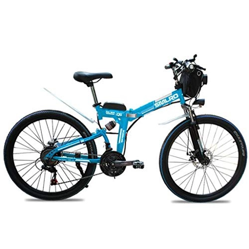 Mountain bike elettrica pieghevoles : JXXU Ebikes for Adulti, Che Piega Bici elettrica MTB Dirtbike, 26" 48V 10Ah 350W IP54 Disegno Impermeabile, Facile da riporre Pieghevoli elettriche Biciclette for Gli Uomini (Color : D)