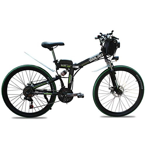 Mountain bike elettrica pieghevoles : Knewss 500W Bici elettrica Pieghevole 10.4AH Bici elettrica Pieghevole 26 Bici elettrica Pieghevole da 26 Pollici Mountain Bike elettrica E-MTB-Nero