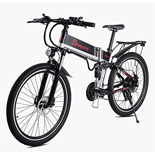 Mountain bike elettrica pieghevoles : LCLLXB Bicicletta Pieghevole, Bici Elettrica, Batteria al Litio Mobile Freno A Disco Idraulico Biciclette elettriche per Adulto