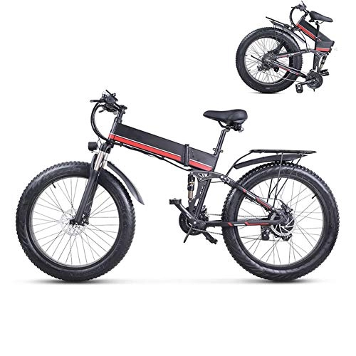 Mountain bike elettrica pieghevoles : LCLLXB Biciclette elettriche per Adulto, in Lega di magnesio Ebikes Biciclette all Terrain, Sedile Regolabile, Compatta Portatile, velocità Massima 25-32km / h`