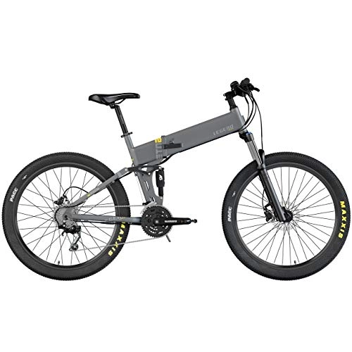Mountain bike elettrica pieghevoles : Legend eBikes Etna - Bicicletta elettrica pieghevole per adulti, batteria da 36 V, 14 Ah, colore: grigio titanio