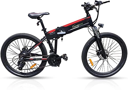 Mountain bike elettrica pieghevoles : LEICKE Bb12089, E-Bike Uomo, Nero, 26 Inches