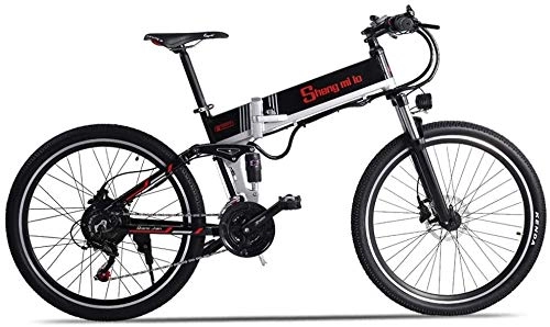 Mountain bike elettrica pieghevoles : Lincjly 2020 aggiornato M80 500W 48V10.4AH bici di montagna elettrica completa sospensione + Spare Battery (Color : 500w+Spare Battery)