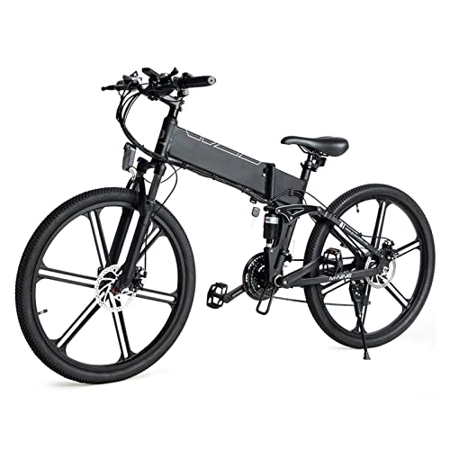 Mountain bike elettrica pieghevoles : LIU Bici elettrica da 500W per Adulti Pieghevole Bicicletta elettrica da Montagna 20 mph 21 velocità 48V 10. 4Ah Bicicletta elettrica Pieghevole (Colore : C)