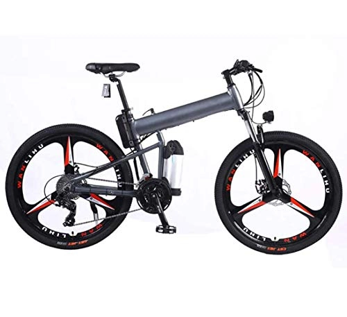 Mountain bike elettrica pieghevoles : LJ Mountain bike elettrica a 27 velocità, bicicletta elettrica 26 '' 250W con batteria agli ioni di litio rimovibile 48V 14Ah, freno a disco tre modalità di lavoro