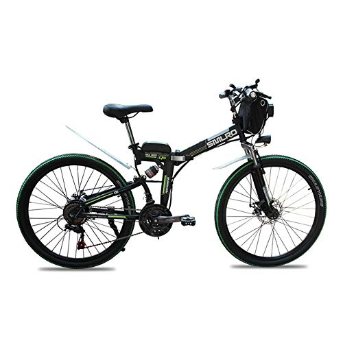 Mountain bike elettrica pieghevoles : LUNANA Bicicletta Elettrica E-Bike Mountain Bike, Bicicletta elettrica da 26 Pollici Bicicletta elettrica 48V350W Pieghevole Economica a 21 velocità