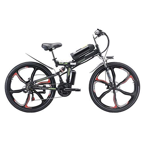 Mountain bike elettrica pieghevoles : LZMXMYS Bici elettrica, 26 '' Elettrico Pieghevole Mountain Bike, Bici elettrica con 48V 8Ah / 13Ah / 20AH agli ioni di Litio, Sospensione Premium Full E 21 velocit Gears, 350W Motore (Size : 8AH)