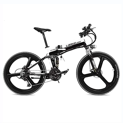Mountain bike elettrica pieghevoles : N&I Electric Bike 26 Inches Folding Electric Bicycle Magnesium Alloy Rim Hidden Lithium Battery 27 Speed Mountain Bike Full Suspension