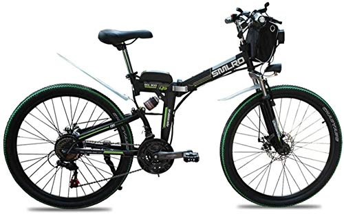 Mountain bike elettrica pieghevoles : RDJM Bciclette Elettriche, 26" Electric Mountain Bike Bicicletta Pieghevole elettrica con Rimovibile 48V 500W 13Ah agli ioni di Litio for la Persona Max velocità è 40 km / h (Color : Black)