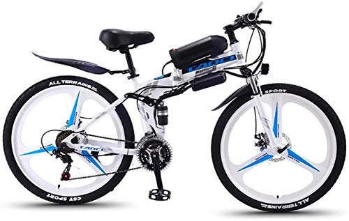 Mountain bike elettrica pieghevoles : RDJM Bciclette Elettriche, Pieghevole for Adulti Mountain Bike, Bici da Neve da 350w, Rimovibile 36V 8ah Batteria agli ioni di Litio per, Sospensione Completa Premium 26 Pollici