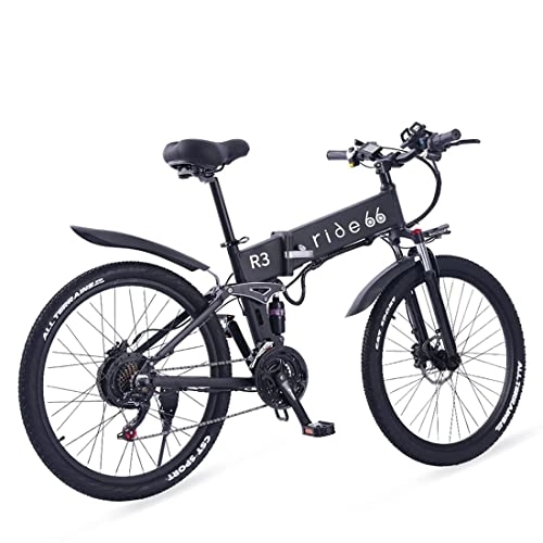 Mountain bike elettrica pieghevoles : ride66 R3 - Bicicletta elettrica pieghevole da 26", freni idraulici a 21 velocità