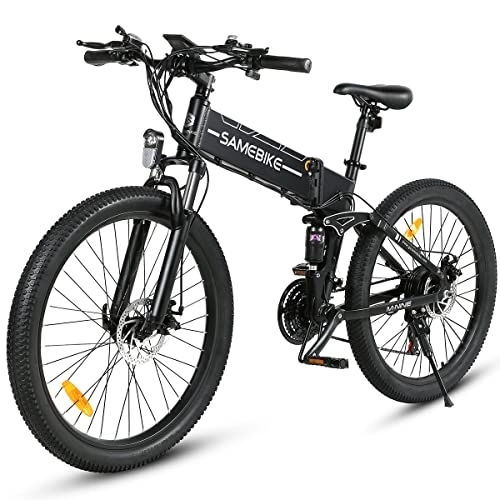 Mountain bike elettrica pieghevoles : SAMEBIKE Bicicletta elettrica pieghevole per adulti 48V12.5AH batteria rimovibile 26 pollici pieghevole mountain bike elettriche con SHIMANO 21 velocità ingranaggi