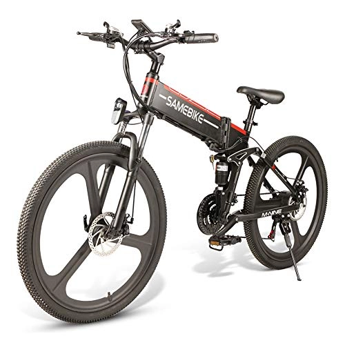 Mountain bike elettrica pieghevoles : Sararoom, mountain bike elettrica da 26 pollici, in lega di alluminio, con 21 livelli di supporto del cambio, batteria al litio da 48 V, per uomini, con doppio freno a disco, per adulti
