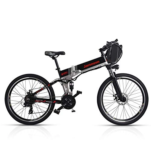 Mountain bike elettrica pieghevoles : Sharma Nia M80 - Bicicletta elettrica pieghevole, mountain bike, a 21 velocità, 48 V x 350 W, 26”, con doppia sospensione, con display LED, pedalata assistita, Black Spoke Wheel Double Battery